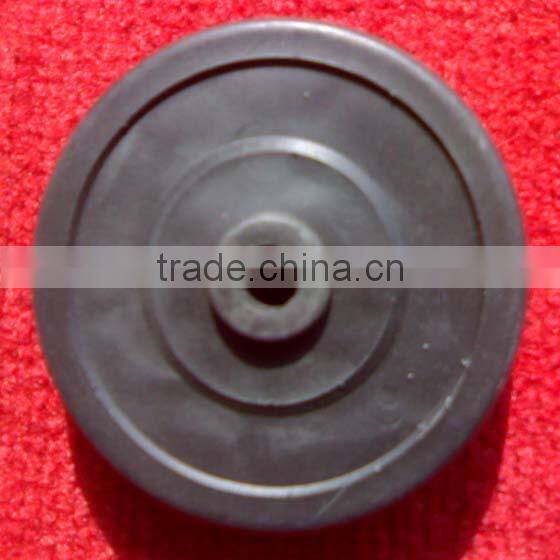 wide 4 inch plastic black color rubber trolley wheels