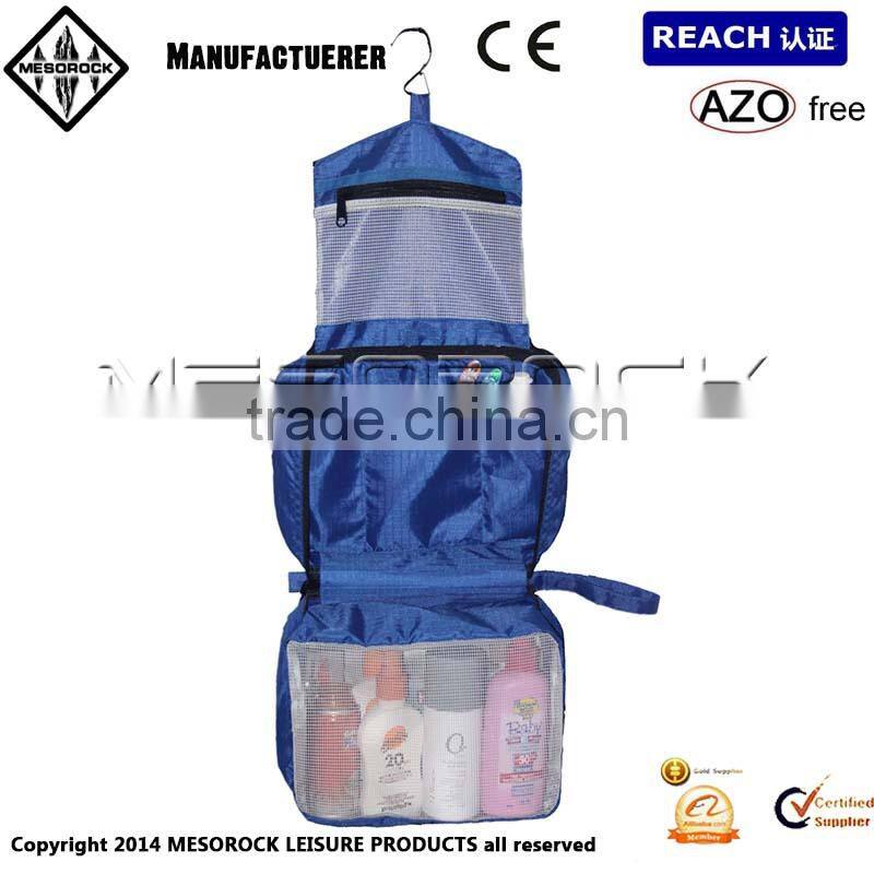 Large Hanging Wash Bag Men's Women's Toiletries Travel Make-Up Case, Zip Closure