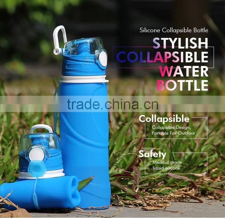 750ml Collapsible Silicone Water Bottle with air valve