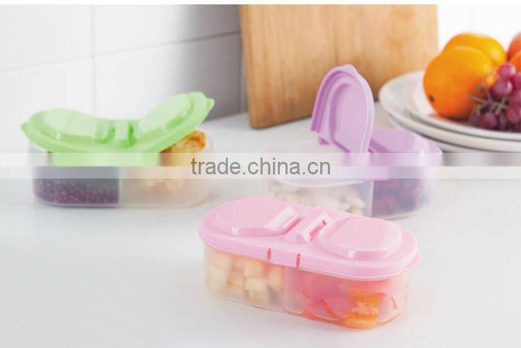 knock-down 2 cells flip cap food storage box-purple