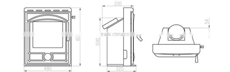 2016 New type fireplace cast iron wood burning stove for sale