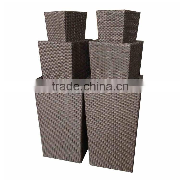 Wholesale home door decoration resin rattan large outdoor planters