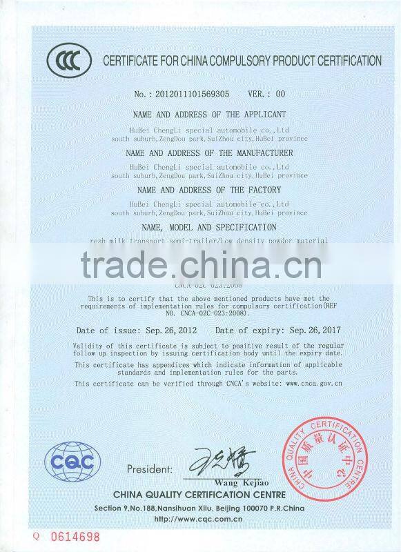 38m3 Edible Oil Semi Trailer Truck 3 Axles