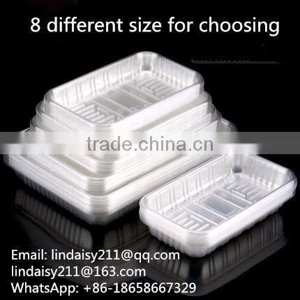 PP rectangle blisters plastic frozen food tray in food grade