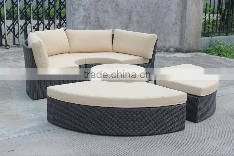 Leisure Outdoor Furniture Sofa Bed Rattan Round Sunbed