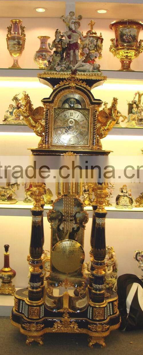 European Character Design Ceramic Floor Clock, Ornate Porcelain figurine Big Ben,Grandfather Clock With The Innocent Cherub