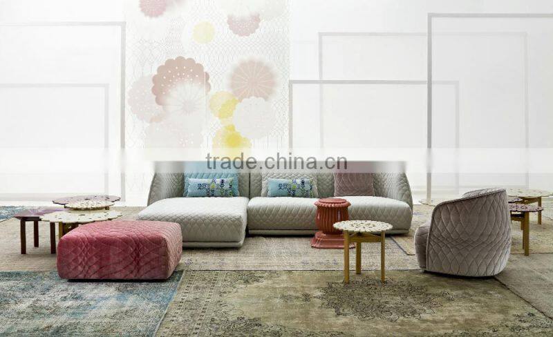 Italy Fashion Design Comfortable Living Room Secional Sofa Set/ Modern 3 Seats Handmade Fabric Upholstery Sofa Couch