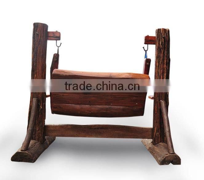 Southeast Asia Style Outdoor Wooden Swing, Special Design Garden Leisure Swing, Teak Wood Double Swing (BF01-X1177)