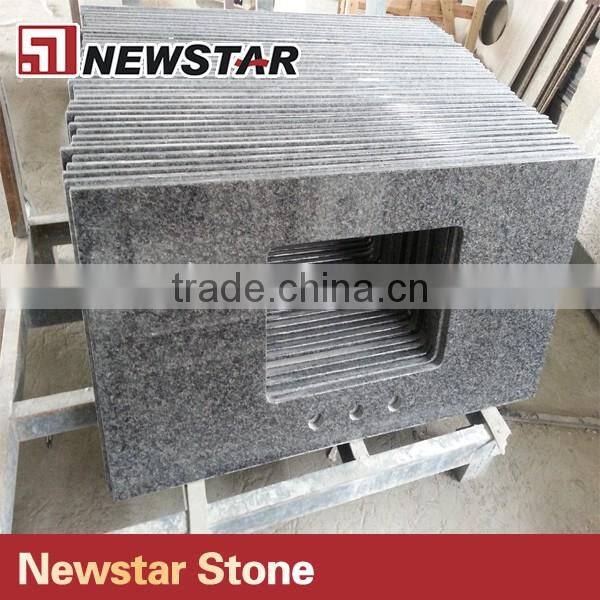 Blue Polished Granite Countertop Metal Countertop Edges