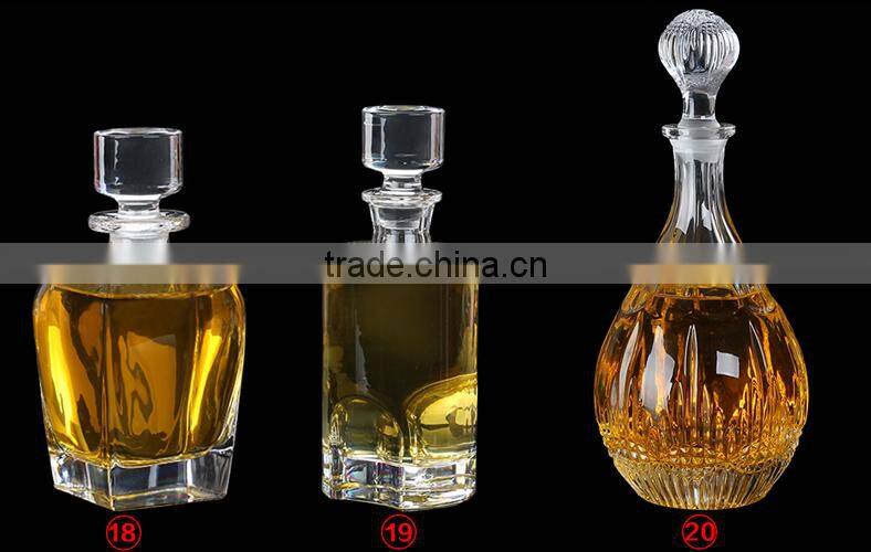 Custom design unique shape decorative glass wine bottle for party