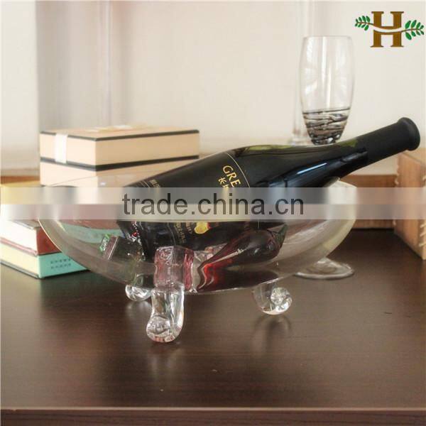 Handmade Footed Clear Glass Vase For Flowers Or Fish