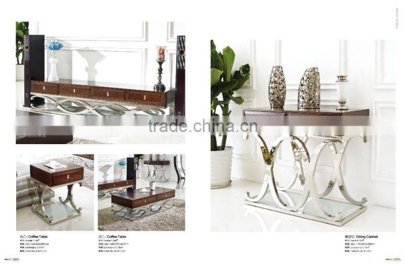 E359 Stainless steel marble modern Tv Stand