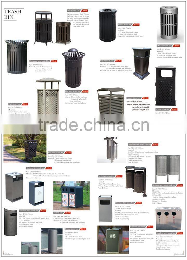 Arlau outdoor park waste bin stainless steel