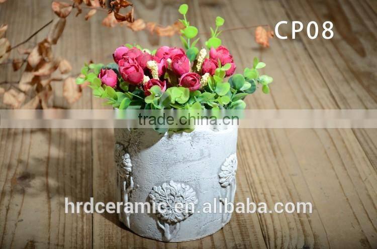 Unique design pot cement flower pot for plant garden pot