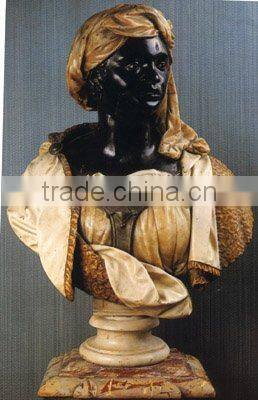 Custom African style hand carved sculpture marble bust for sale