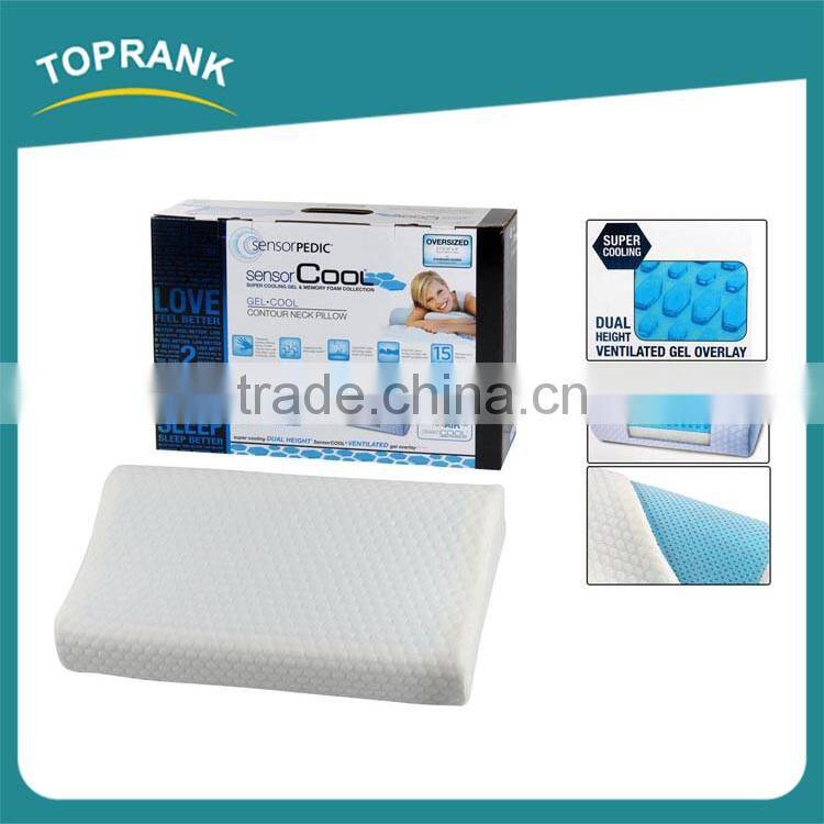 New design luxury contour bed pillow cooling gel memory foam pillow