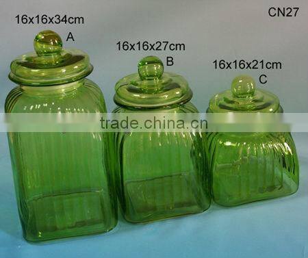 colored green square wholesale glass apothecary jars