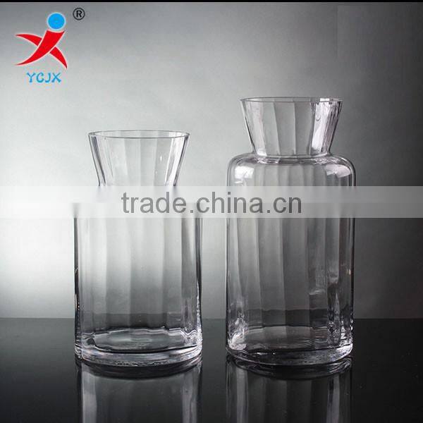 Europe to restore ancient ways ribbed creative handicraft transparent glass vase household adornment furnishing articles