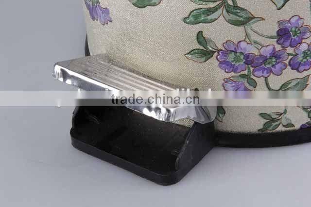 Printed Plastic Trash Can Stainless Steel Pedal Rubbish Bin Household Garbage Can