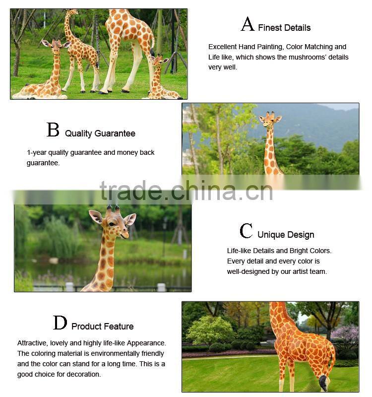 alibaba promotion wholesale fiberglass giraffe animal resin sculptures
