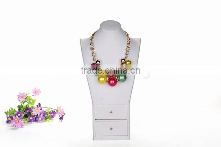 2016 Customized mannequin white wooden necklace display bust