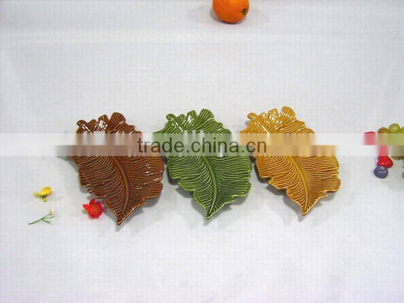 new restaurant ceramic leaf plate