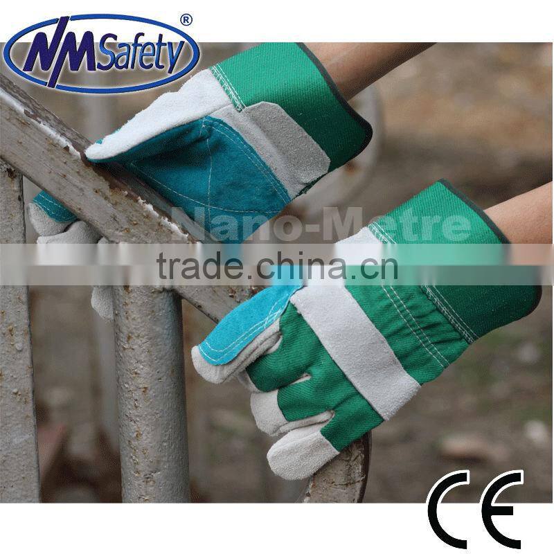 NMSAFETY 16 inch brown split leather welding gloves/working glove