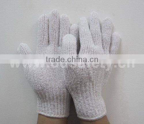 White Nylon Polyester Shower Bath Gloves Daily Gloves