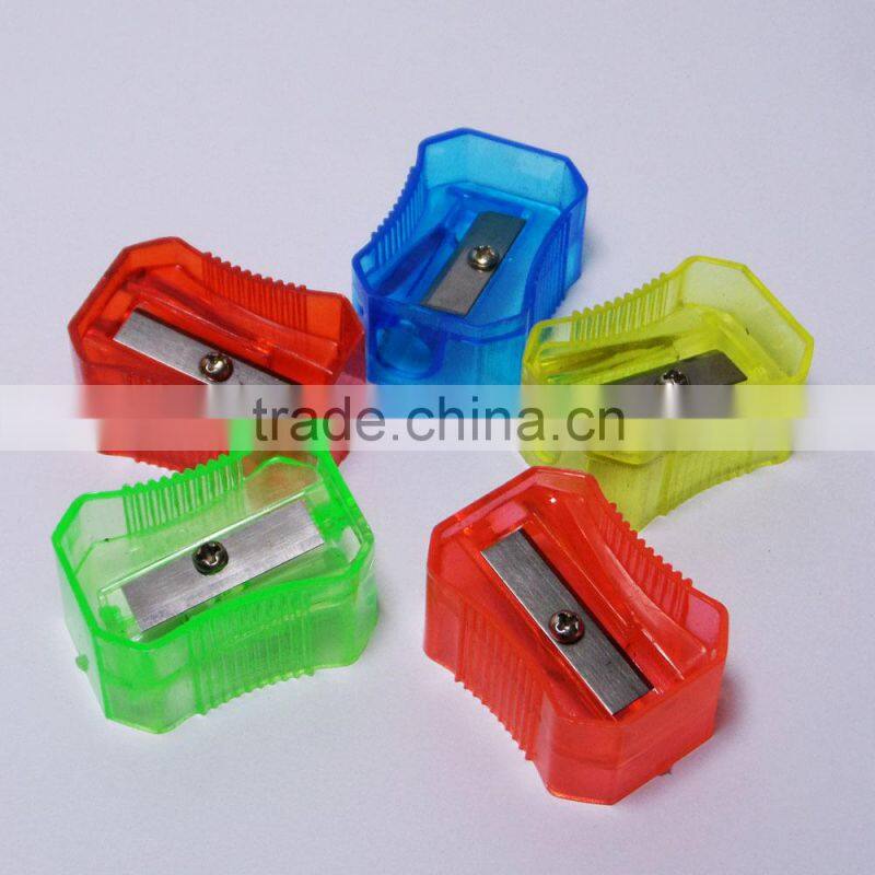 Mini plastic colorful one hole manual small pencil sharpener