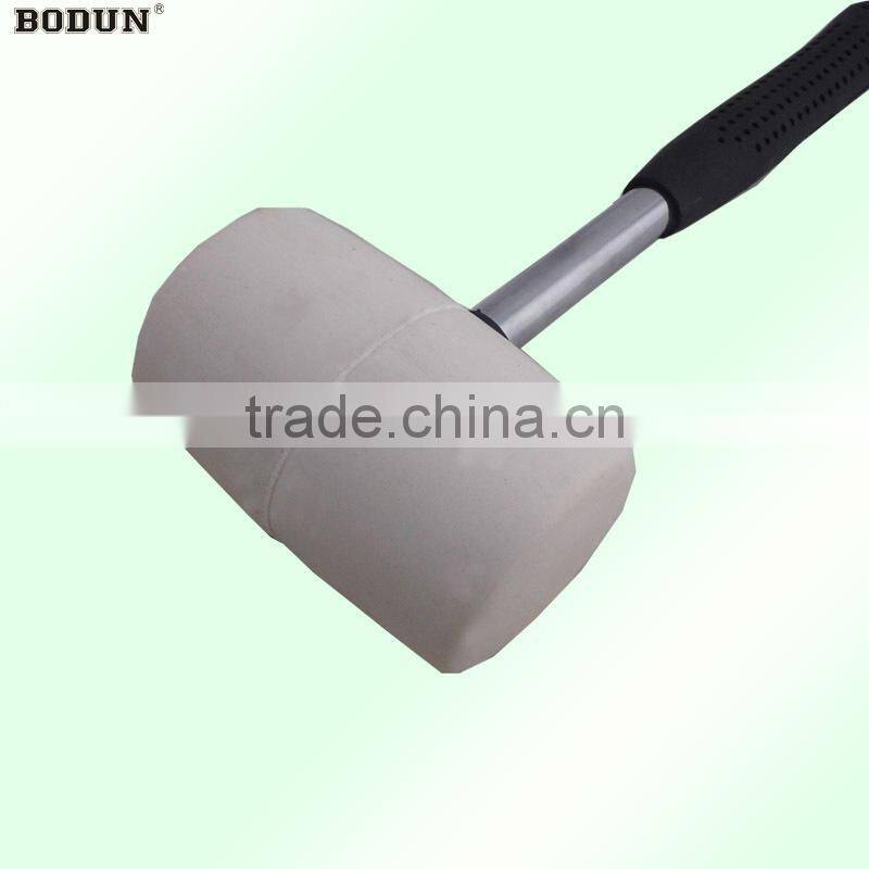 H3009 white rubber mallet hammer with steel handle