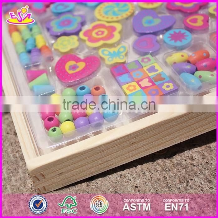 2017 New design educational wooden threading toys for toddlers W11E059