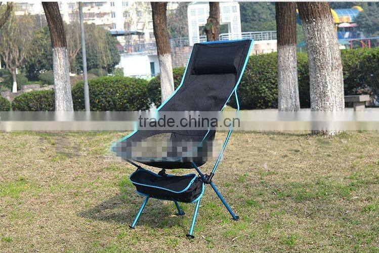 2016 new outdoor aluminum alloy extended edition moon chair folding portable fishing chair director chair with pillows
