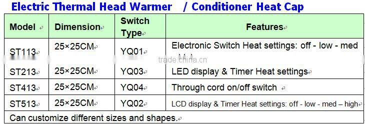 Hair Conditioning Heat Cap with Adjustable Temperature and Optional Timer for Deep Penetrating Hair
