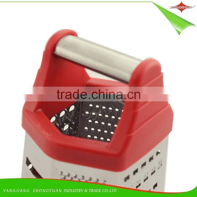 ZY-N5040 kitchen stainless steel multi 6 side cheese carrot grater slicer set with container