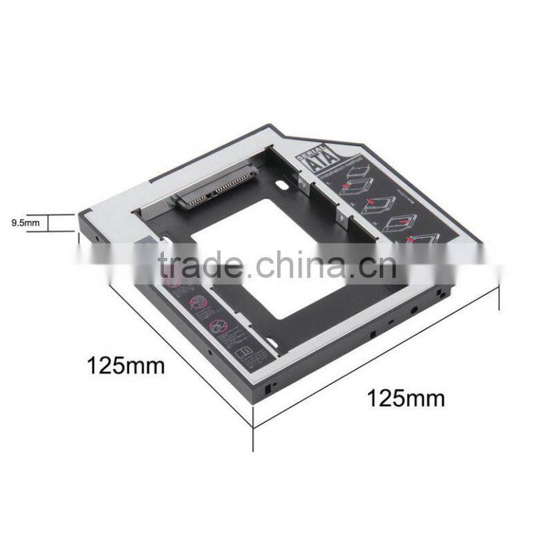 Latest Hard Disk Case High quality 9.5mm Universal SATA 2nd HDD SSD Hard Drive Caddy for CD/DVD-ROM Optical