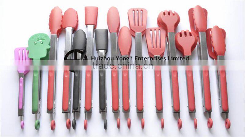 Stainless Steel Silicone Food Tongs Salad Serving Food Tongs Kitchen Tool Set