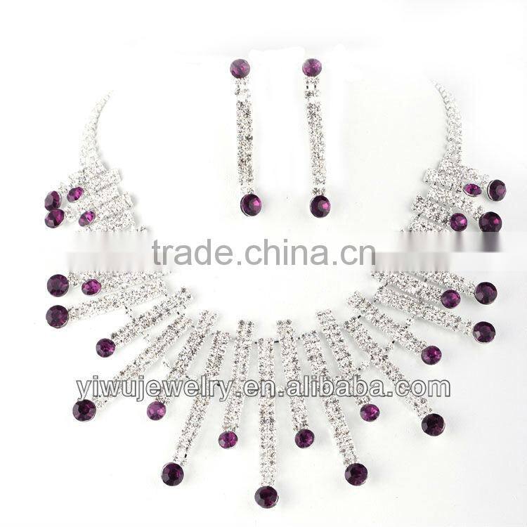 Fashion Rhinestone And Crystal Wedding Decoration Bridal Jewelry Set Necklace