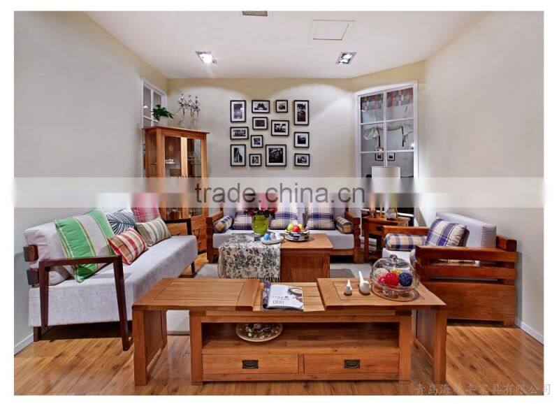 2015 Qing dao wood luxury dining room set in living room
