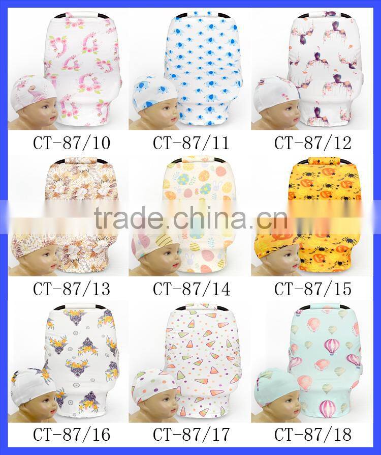 Multi Use Baby Trend Car Seat Cover Nursing Replacement Custom Print Infant Car Seat And Nursing Cover With Match Hat