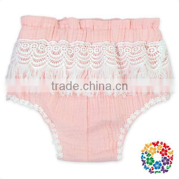 Plain Peach Diaper Cover With Lace Soft Touch 0-6 Years Old Bloomers Adorable Baby Girl Bloomers