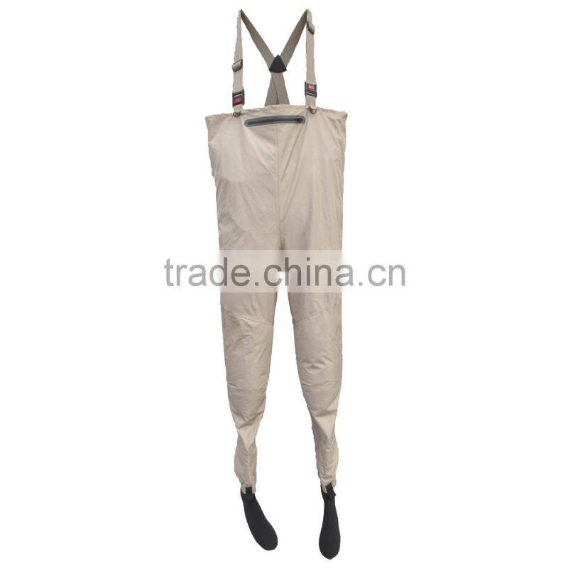 5 layers fishing wader suits pants waterproof breathable nylon pants with water repllent pocket