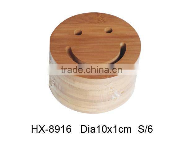 New design cheep price natural bamboo tea coffee cup mat