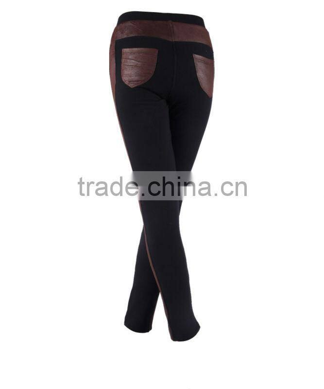 New Fashion Contrast Color Winter Warm Leggings Tight Pants
