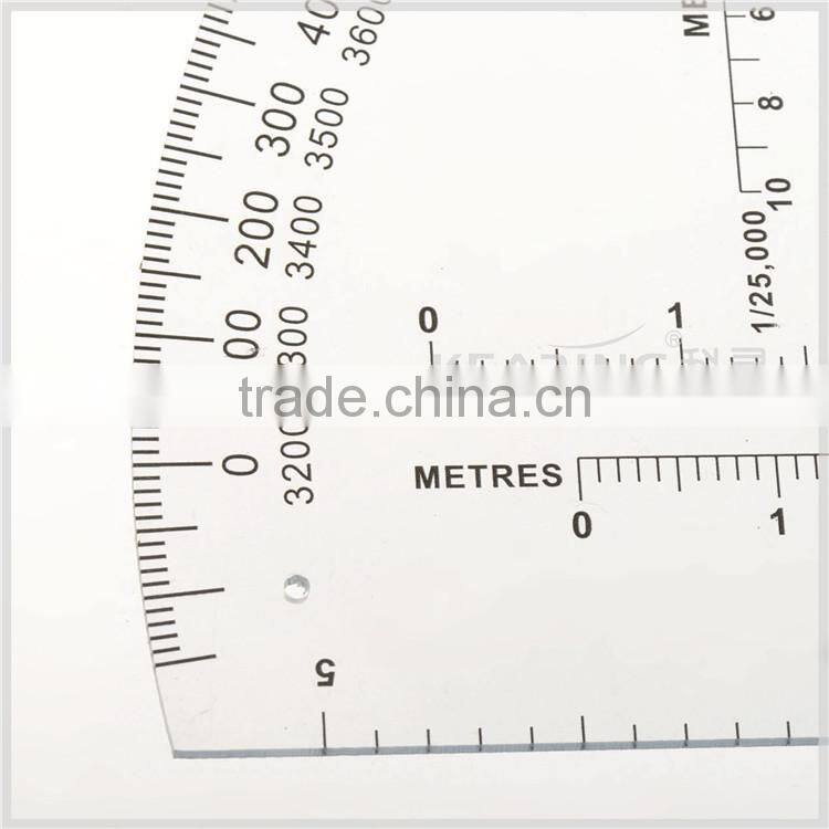 Kearing brand manufacture 9" inches Half Moon Military Protractor /military round protractor for pinpoint mapwork #KMP-3