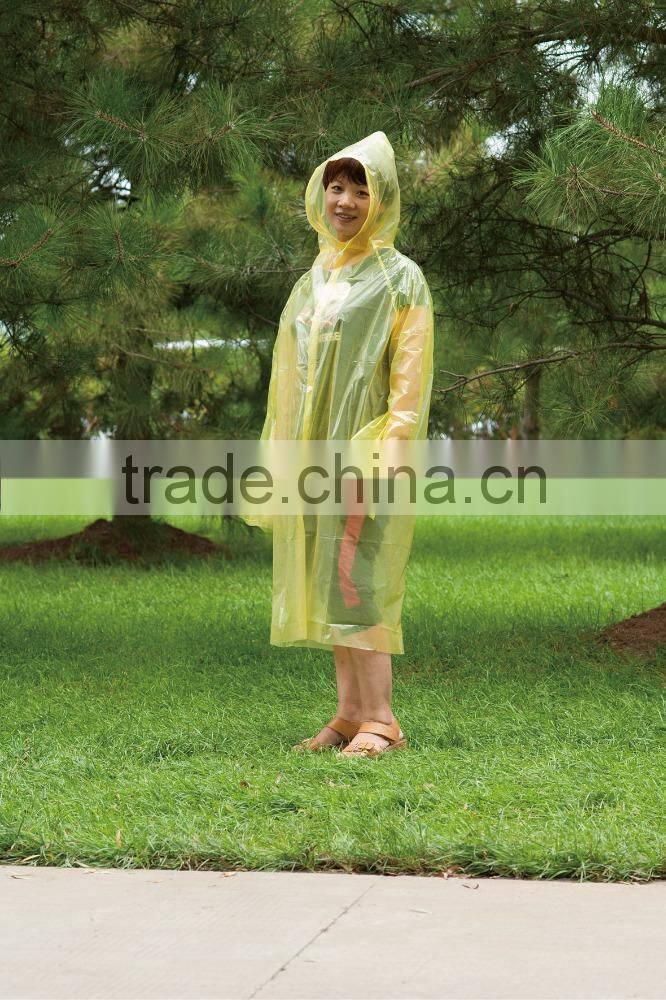 Kids one time Disposable plastic raincoat/rain poncho with customized logo