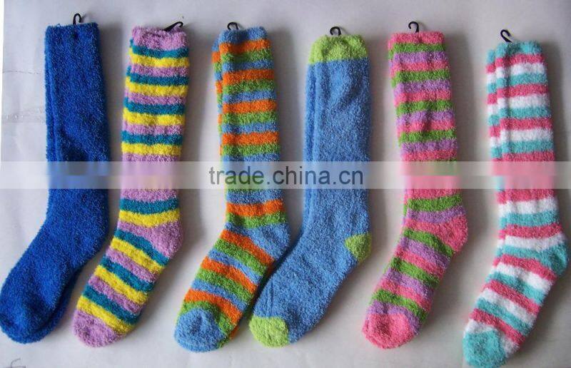 lady strip chenille socks fuzzy socks microfiber socks