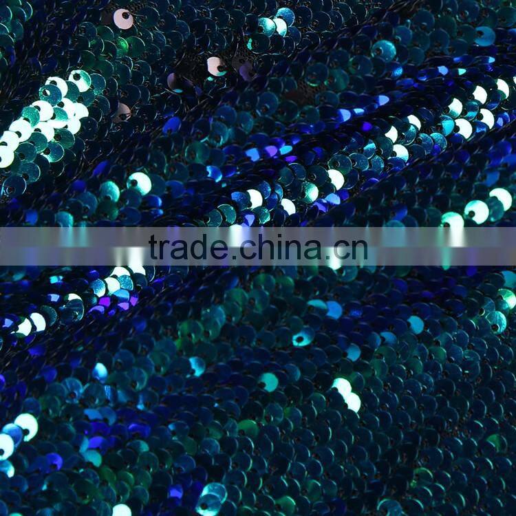 HAODUOYI Blue Sequin Plunge Neck Long Sleeve Evening Party Bodysuit for Wholesale with Low Price