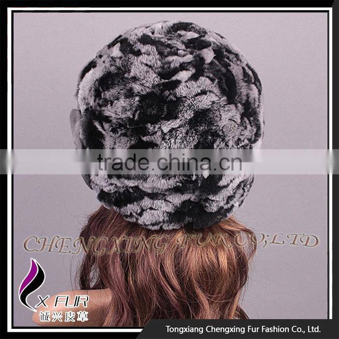 CX-C-191A Women In Stock Fashion Wholesale Rex Rabbit Fur Beanie Hat