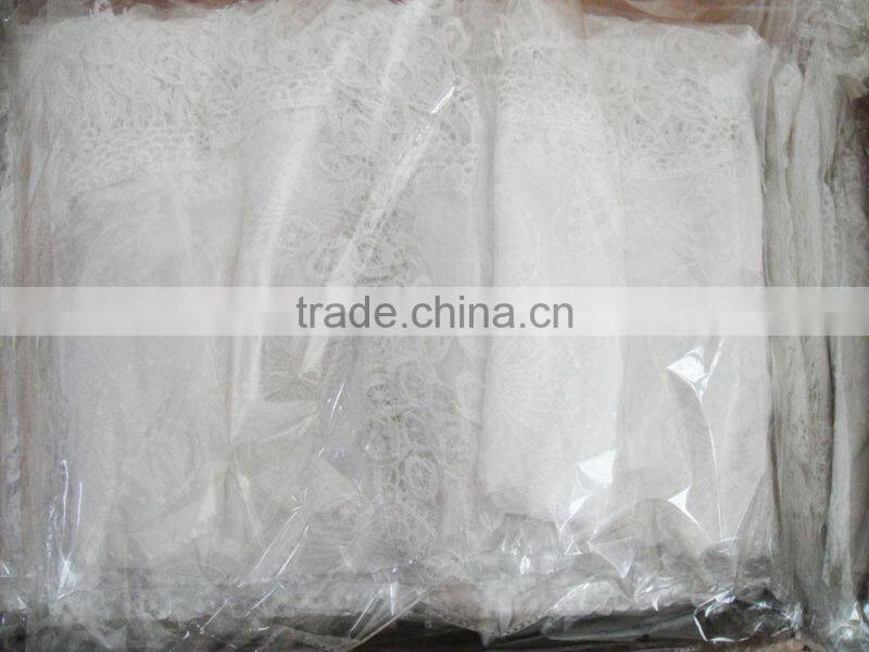 Fashion lady butterfly new cotton white lace scarf