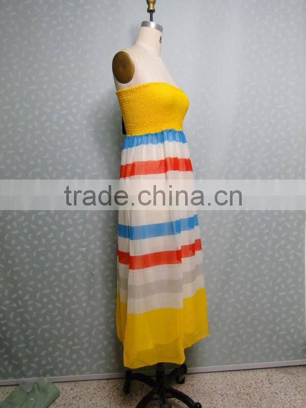 OEM hot sale comfortable print off-shoulder women long beach dress